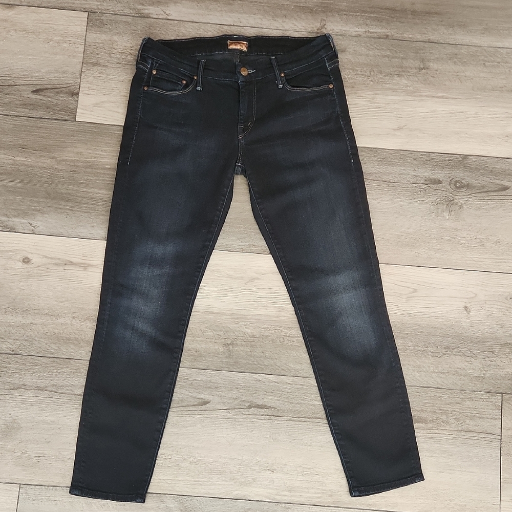 MOTHER Dark Blue "The Looker Crop" Size 29